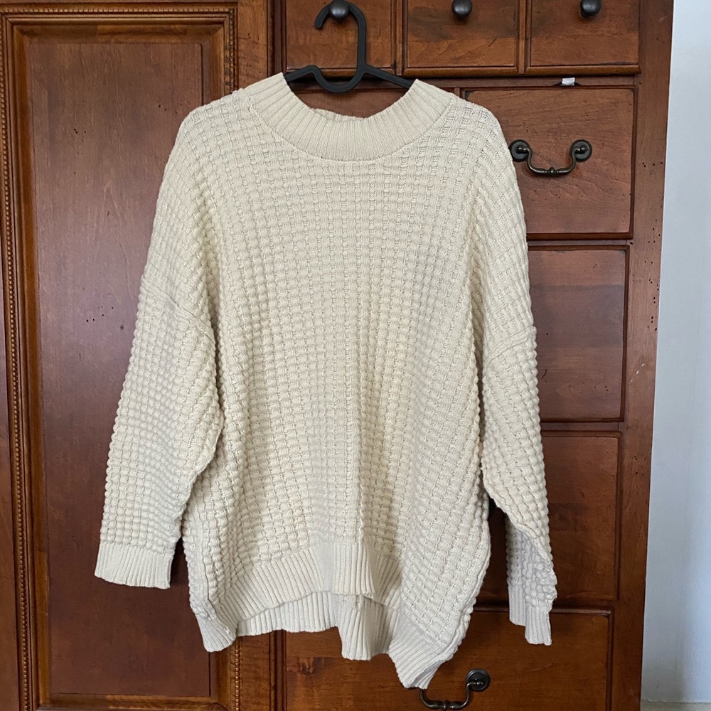 Urban Outfitters / BDG Oversized Cream Waffle Knit Sweater